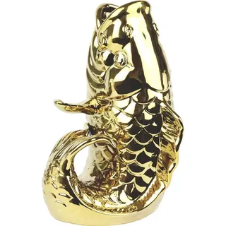 FURNARO Dekovase (1 St), Keramikvase in Fischform, goldfarben goldfarben