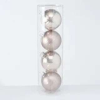Boltze Große Weihnachtskugeln Ø 10 cm, 4 tlg, beige