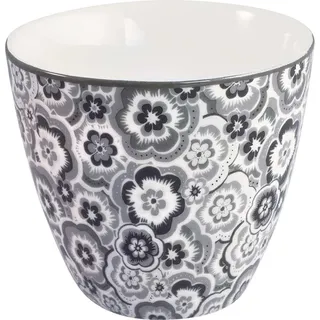 GreenGate Latte Cup Selma Grau mit Blumen Kaffeebecher 300 ml