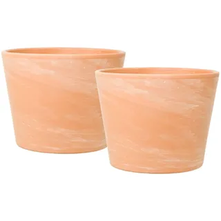 Leni Siena Terrakotta Keramik Übertopf Blumentopf rund Terracotta-Farben matt Pflanztopf ohne Loch für Zimmerpflanzen Hydrokultur Erde - Größe 12 M