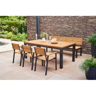 Siena Garden Bozen Gartentisch 220 x 100 x 76 cm Beige/Braun/Grau