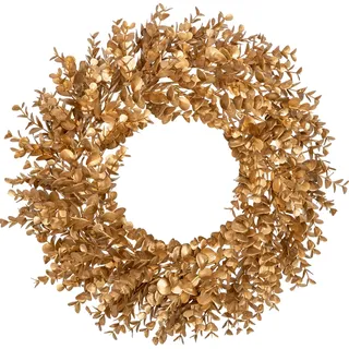 Arborus Weihnachtskranz Künstlicher Eukalyptus Kranz Gold 51 cm Weihnachtsgirlande Türkranz Weihnachten Deko Kranz künstliche kränze für Weihnachtsdeko Adventsdeko Tür Deko Fenster Deko Wand Deko