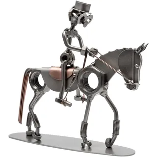 STEEMO Schraubenmännchen Dressur-Reiter Pferde-Geschenk Metall-Deko 22x6x21 cm