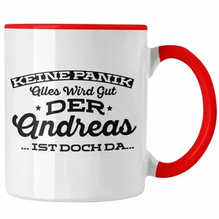 Trendation Tasse Lustige Tasse mit dem Namen Andreas - Ideales Geschenk zum Geburtstag rot