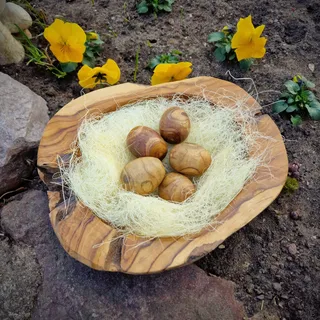 budawi budawi® Dekoei Osterei aus Teakholz 50 x 40 mm Ostern Holz Deko Osterdeko Holzei