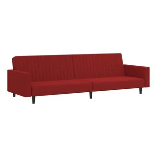vidaXL Schlafcouch Samt 2-Sitzer Weinrot