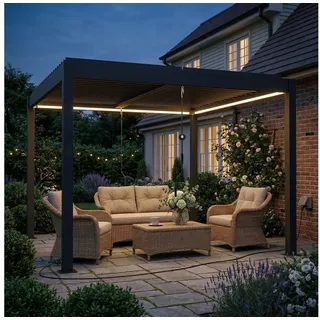 Outsunny Pergola 3 x 3 m Dunkelgrau