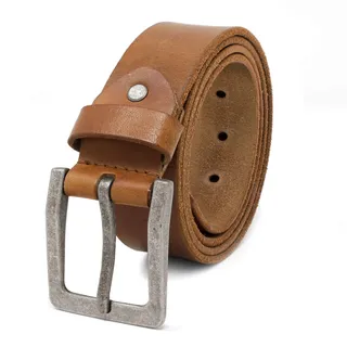 ROYALZ Antik Vintage Ledergürtel für Herren Büffel-Leder aus robusten 4mm Voll-Leder Jeans-Herren-Gürtel mit Dornenschließe 38mm, Farbe:Braun, Größe:125 - 125