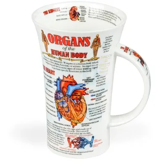 formano Tasse Becher Glencoe Organs of Body, Knochenporzellan, detailreiche Illustration weiß