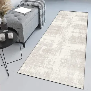Siunwdiy Teppichmatten Läufer Teppich Flur rutschfest Küchenteppich Beige Creme Farben Waschbar Küchenläufer Meterware Schlafzimmer Korridor Teppichläufer Lang, Länge Anpassbare,Beige,40x100cm