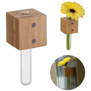 Macma Magnet Kühlschrankmagnet aus Bambus mit Vase