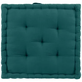 Douceur d'Intérieur, Bodenkissen (50 x 50 x 10 cm) Twily Smaragd, recycelte Baumwolle/Polyester