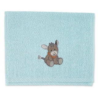 Sterntaler® Handtücher Kinderhandtuch Emmi, 100 % Baumwolle (1-St), Kinderhandtuch aus weichem Frottee, Baby Badetuch mit süßen Stickerein blau