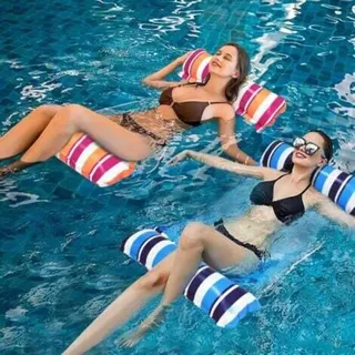 Set Mit 2 Aufblasbaren Pool-schwimmhilfen, Sexspielzeug Für Erwachsene, 4-in-1-zubehör, Pool-hängematte (blau Und Rosa)