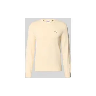 Regular Fit Strickpullover aus Baumwoll-Mix, Beige Melange, L