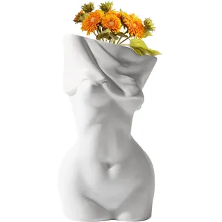 Körper Keramik Vase, Moderne Kreativität Vasen, Menschliches Körper Form Minimalistische Dekorative Vase, Skulptur Vase Dekorativ,Frauenkörper Aesthetic Deko, Körper Kunst Büste Vase (C)