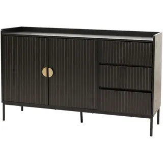 Mendler Sideboard HWC-O39 80 x 130 x 42 cm Schwarz