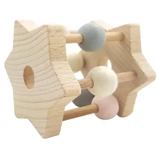 Hess Holzspielzeug 11001 - Sternrassel aus Holz, Nature rosa