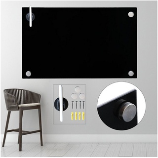 Melko Magnettafel Magnettafel Magnetboard Memoboard aus Glas in Schwarz Wandtafel Pinnwand Glastafel Magnetwand Schreibtafel Glasmagnettafel Präsentationstafel, (Stück), Sicherheitsglas schwarz 20 cm x 60 cm x 0.5 cm