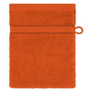 Flannel Waschhandschuh im dezenten Design orange, Gr. 15 x 21 cm