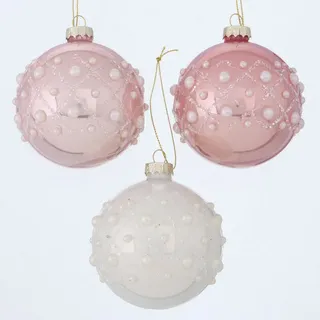 (6,65€/Stück) 3er Set Weihnachtskugeln D-8 cm   Christbaumkugeln Baumschmuck