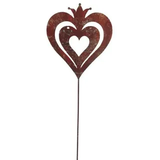 Trendline Gartenstecker Herz 138 x 26 cm rot