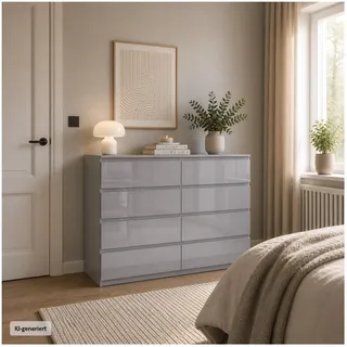 Hti-Living Kenji 115 x 97 x 40 cm Hochglanz Grau