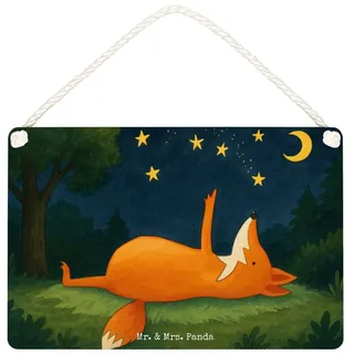 Mr. & Mrs. Panda Hinweisschild Fuchs Sterne Design, Schild DIN A5, Weiß, Türschild, Wandbild Holz, h, (Packung), Deko Wandbild Tröstende Worte Deko Schild weiß DIN A5 | 21 cm x 10 cm x 14.8 cm