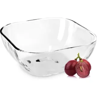Glasschüssel, eckige Obstschale aus robustem Glas, 16cm, 1 stück - Kadax