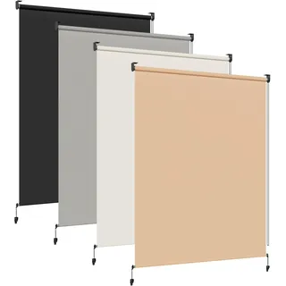 HOMEDEMO Außenrollo Senkrechtmarkise Außen, 220g/m2 Stoff, Balkonrollo sonnenschutzrollo, Outdoorrollo Wetterfest Windschutz Sichtschutz, Vertikalmarkise für Balkon & Terrasse, 140x140cm Khaki
