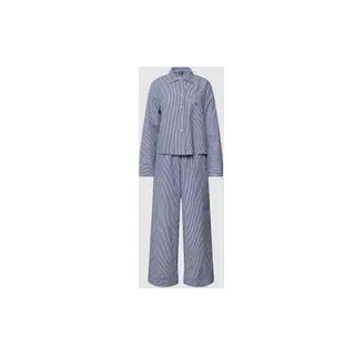 Pyjama mit Streifenmuster, Marine, S
