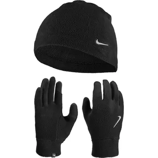 Nike Dri-FIT Fleece Winterset Laufhandschuhe mit Mütze Herren 082 black/black/silver S/M