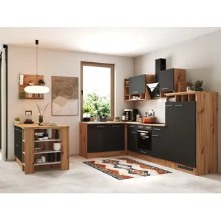 Respekta Winkelküche L-Form 310 cm grau