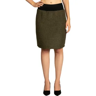 Caspar RO031 Damen Winter Bleistift Wollrock Knielang, Farbe:Oliv grün, Größe:38 - 38