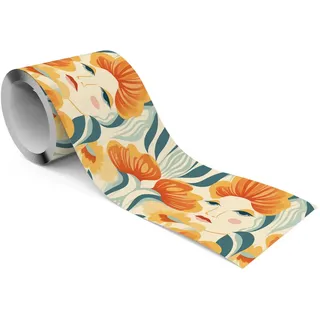 Muralo Tapetenbordüre, Grün, Beige, Braun, Orange, Papier, Abstrakt, Rechteckig, 10x300x300 cm, Tapeten, Wandverkleidungen, Wandtattoos - Sticker