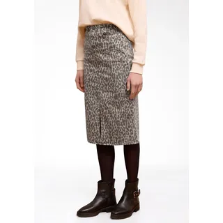 Maxirock STREET ONE STUDIO, Damen, Gr. 40, leo printed wash, Web, 81% Baumwolle, 17% Polyester, 2% Elasthan, normal wadenlang, Röcke Maxirock, mit Leo-Muster