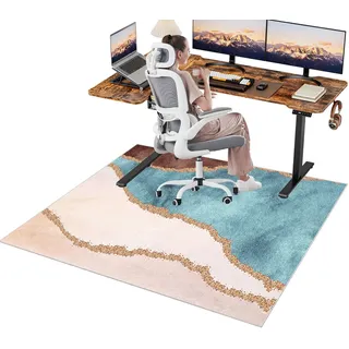 Schreibtischstuhl Unterlage Bodenschutzmatte Bürostuhl Matte Gaming Teppich 90 x 140 cm Mehrzweck-Stuhlteppich für zu Hause Büroteppich kratzfeste Stuhlunterlage für Harten Boden, Laminat, Fliesen