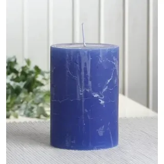 Rustik-Stumpenkerze, 10 x 7 cm Ø, blau