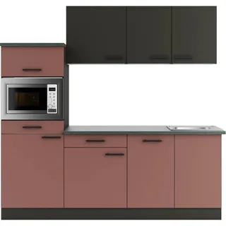 OPTIFIT Küchenzeile Madrid 210 cm Rostrot/Anthrazit