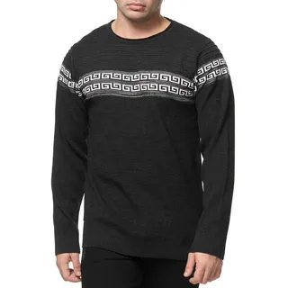 Banco Rundhalspullover Rundhals Basic Pullover Ganzjahrpullover Winter Herbst Frühling grau|silberfarben S