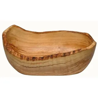VolkskunstShop Obstschale oval Naturform aus Olivenholz, 26 x 18cm, 500ml, Holz (Solid Wood), Rustikal, Bowl, Schale