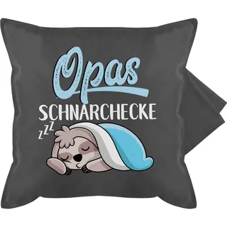 Kissenbezug - Opa Großvater - Opas Schnarchecke mit Faultier - weiß - 50 x 50 cm - Grau - geschenk für kissen opa, grandpa schnarchplatz sofakissen ostergeschenke geschenke grandad kuschelkissen
