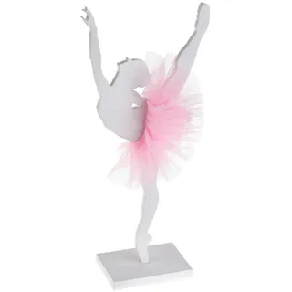 santex Kostüm Ballerina-Deko Figur aus Holz 17 x 20 cm weiß