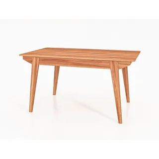 Esstisch Jetro aus Kernbuche massiv 100x190x77 cm mit schrägen Holzbeinen