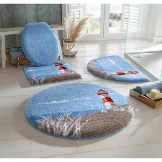 Badematte GRUND Gr. 8, blau (aqua), WC-Deckelbezug (47cm x 50cm), Badematten, Badematte