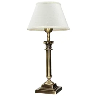 Licht-Erlebnisse Tischleuchte PELIEL, ohne Leuchtmittel, 166 NachtTischlampe Messing helles Bronze Jugendstil Lampe bunt