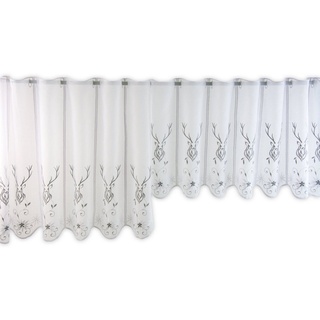Scheibengardine »Scheibengardine mit Landhaus Motiv in verschiedenen Breiten, «, Clever-Kauf-24, Ösen (1 St), transparent 93 cm x 45 cm