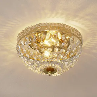 Markslöjd Kristall Deckenlampe Saxholm, dimmbar, messing / gold, für Wohn- / Esszimmer, Metall, Modern, Deckenlampe - 27 cm - 27 cm - 20 cm
