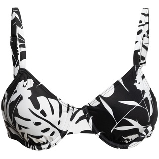 Triangel-Bikini-Top ROXY "Printed Roxy Love The Muse" Gr. XS, Cup B, schwarz-weiß (anthracite surf trippin bico s) Damen Bikini-Oberteile Ocean Blue
