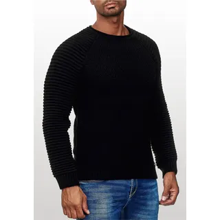 Strickpullover RUSTY NEAL, Herren, Gr. L, schwarz, 70% Polyacryl, 30% Baumwolle, unifarben, normal, Rundhals, Pullover Strickpullover, in modischem Grobstrick-Design